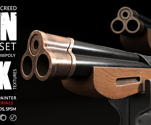 WEAPON 3D ASSET - HIGHPOLY & LOWPOLY