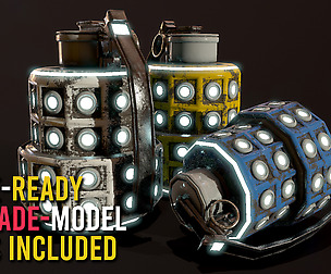 Grenade GameReadyAsset With UV's and Maps