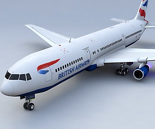 British Airways 767 3D Model