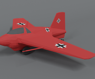Low Poly Cartoon Messerschmitt Me 163 Komet