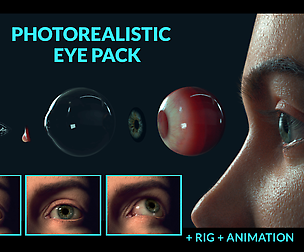 PHOTOREALISTIC EYE PACK + RIG + ANIMATION