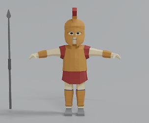 Low Poly Ancient Greek Warrior