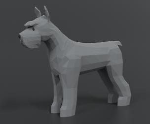 Low Poly Cartoon Standard Schnauzer Dog