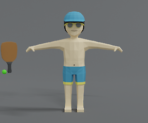 Low Poly Cartoon Summer Guy