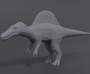 Low Poly Cartoon Spinisaurus Dinosaur