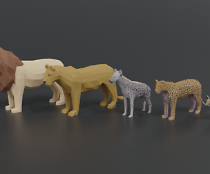 Low Poly African Predators