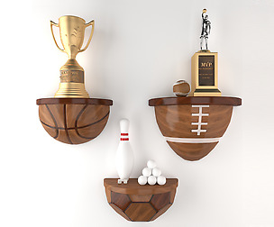 Decorative set Sport Ball Floating Shelving
