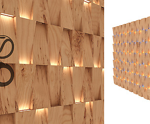 3d panel wall with light variation