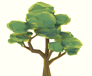 Low poly cartoon mini tree pack 2