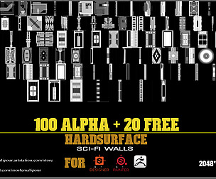 100+20 free OPTIMIZED SCI FI ALPHA MAPS