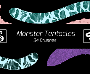 Monster Tentacles — 34 Creature Tentacle Brushes for Clip Studio Paint