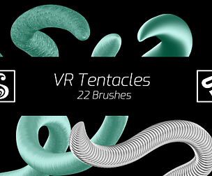 VR Tentacles — 22 3D-Style Tentacle Brushes for Clip Studio Paint