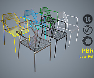 chair outdoor hotmesh lowpoly PBR