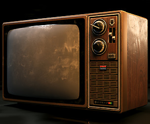 Antique Transistor TV . Old CRT Television
