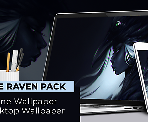 White Raven Pack - Desktop and Phone Wallpapers