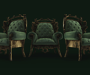 Rusted velvet chair