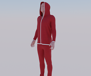 Red Hoodie Warrior Character