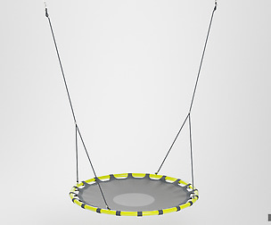 Swings nest seat with hanging ropes 3D Model