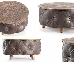 Modern Brown Round Coffee Table