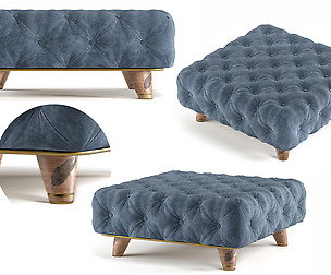 Modern Square Tufted Coffee Table Ottoman