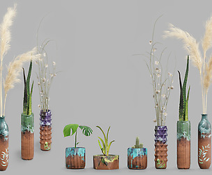 Flower Set_03 Clay Glazed Pot_01