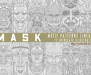 Mask - Motif Pattern LineArt