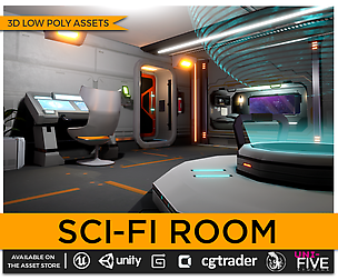 Low Poly Sci-Fi Room Asset Pack
