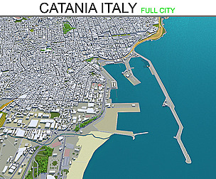 Catania City 3D Model 30 km