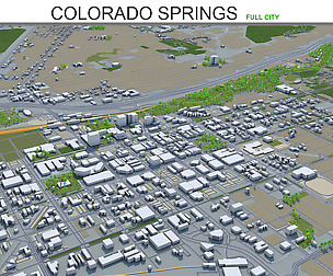 Colorado Springs City 3D Model 60km