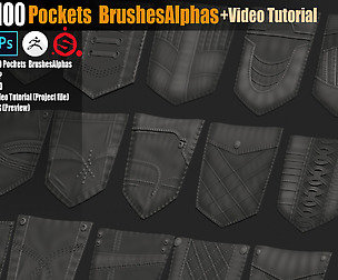 100 Pockets  BrushesAlphas + Video Tutorial