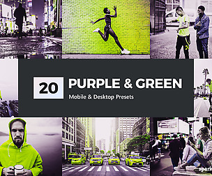 20 Purple & Green Lightroom Presets and LUTs