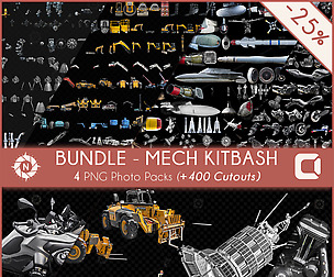Bundle Mech Kitbash - 4 PNG Photo Packs