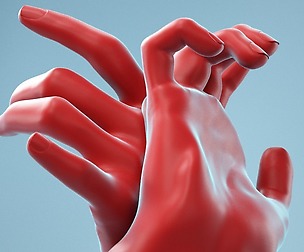 Leaning Back to Back Relaxed Realistic Hand