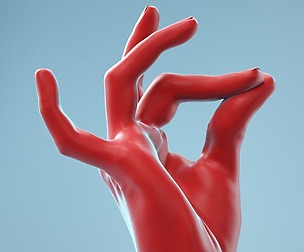 Pinch Gesture Realistic Hand