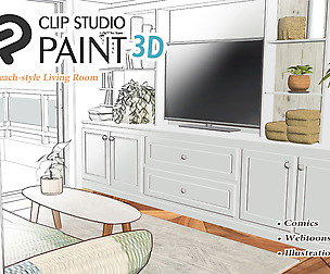 Beach Style Living Room 1 Clip Studio 3d Model