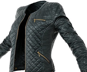 Vintage Jacket Black Leather Padded