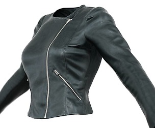 Vintage Jacket Black Leather Slim