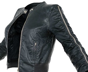 Vintage Jacket Black Leather Zipper
