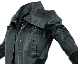Vintage Jacket Black Shiny Collar