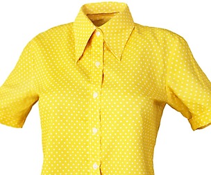 Vintage Shirt Yellow Polka