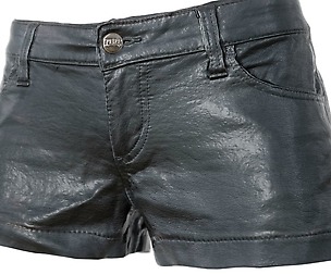 Vintage Shorts Black Leather
