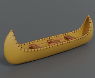Cartoon Native American Indian Canoe