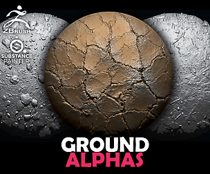10 Ground Alphas Vol.1 (ZBrush, Substance, 2K)