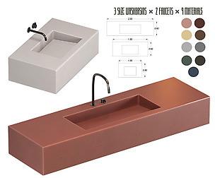 3 WASH BASIN WITH 9 MATERIALS
