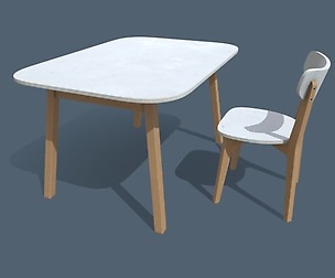Old Dining Table and Chair