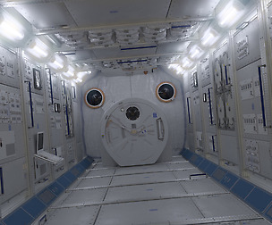 ISS Spaceship Interior international Space Station