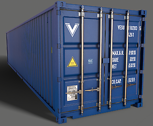 PBR 40 ft Shipping Cargo Container - Blue