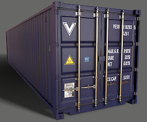 PBR 40 ft Shipping Cargo Container - Blue Dark