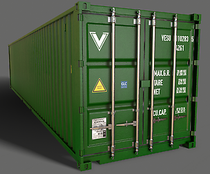 PBR 40 ft Shipping Cargo Container - Green