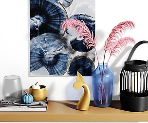 Decor Set-No4- By Gray Glass And blue Vase